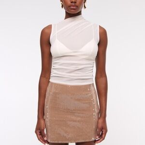 Abercrombie Sequin Mini Skirt in light brown